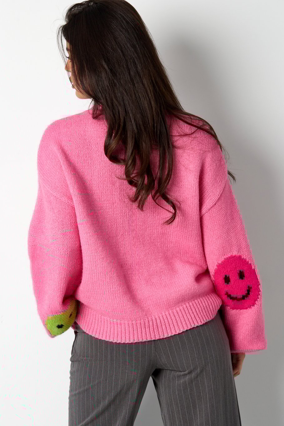 Smiley Strickpullover - grau Bild8